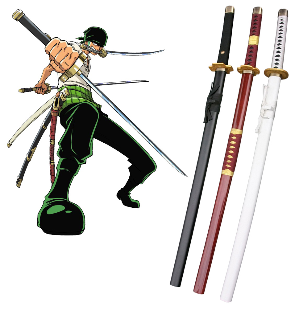 One Piece Roronoa Zoro Three Sword Style Cosplay Wooden Weapons